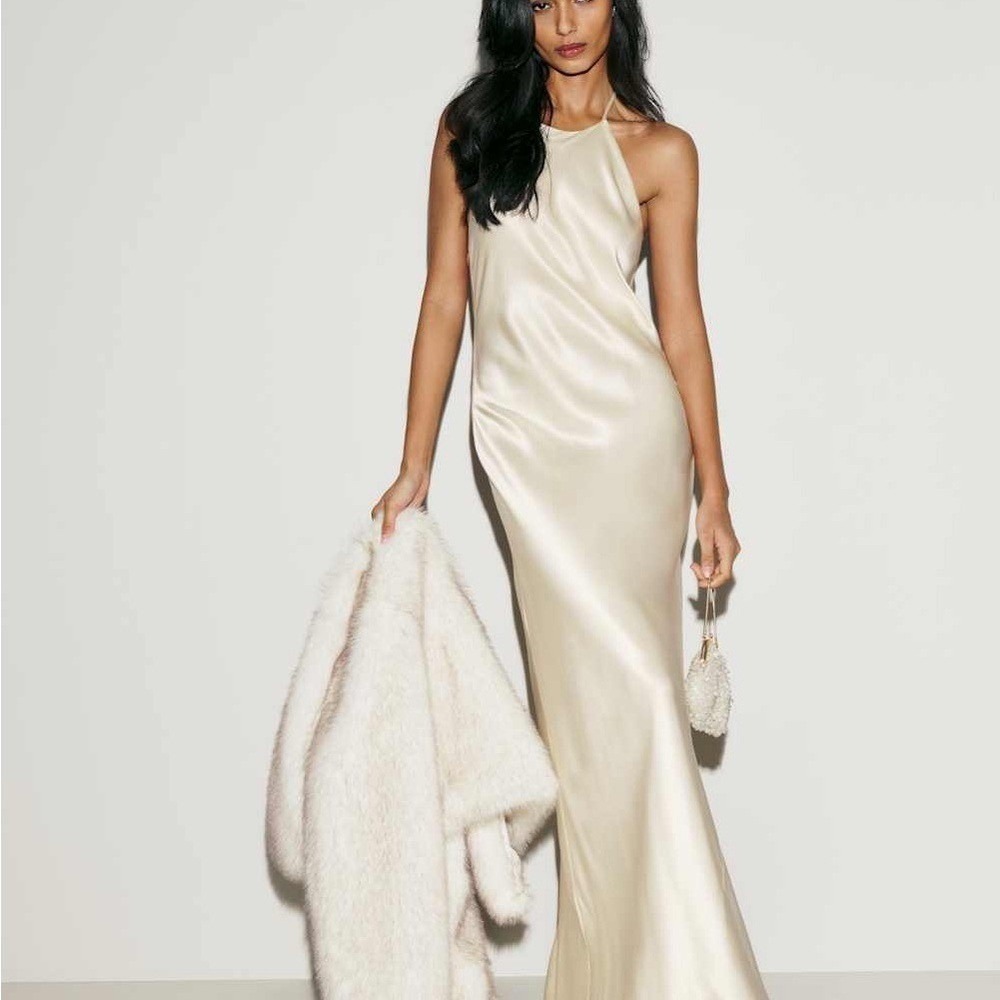 Reformation Jeany Silk Dress Fior Di Latte Cream Brand New Size M - Picture 8 of 11